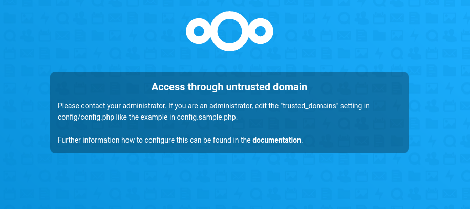 Untrusted domain warning